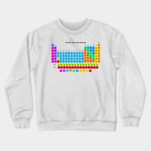Vibrant HD Periodic Table with 118 Elements Crewneck Sweatshirt